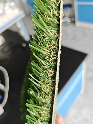 নন-ফিল গ্রিন কৃত্রিম ঘাস স্বচ্ছ লেটেক্স 30 মিমি পিই & পিপি উপাদান সামান্য বালি প্রয়োজন ড্রেনাইজিং গর্ত